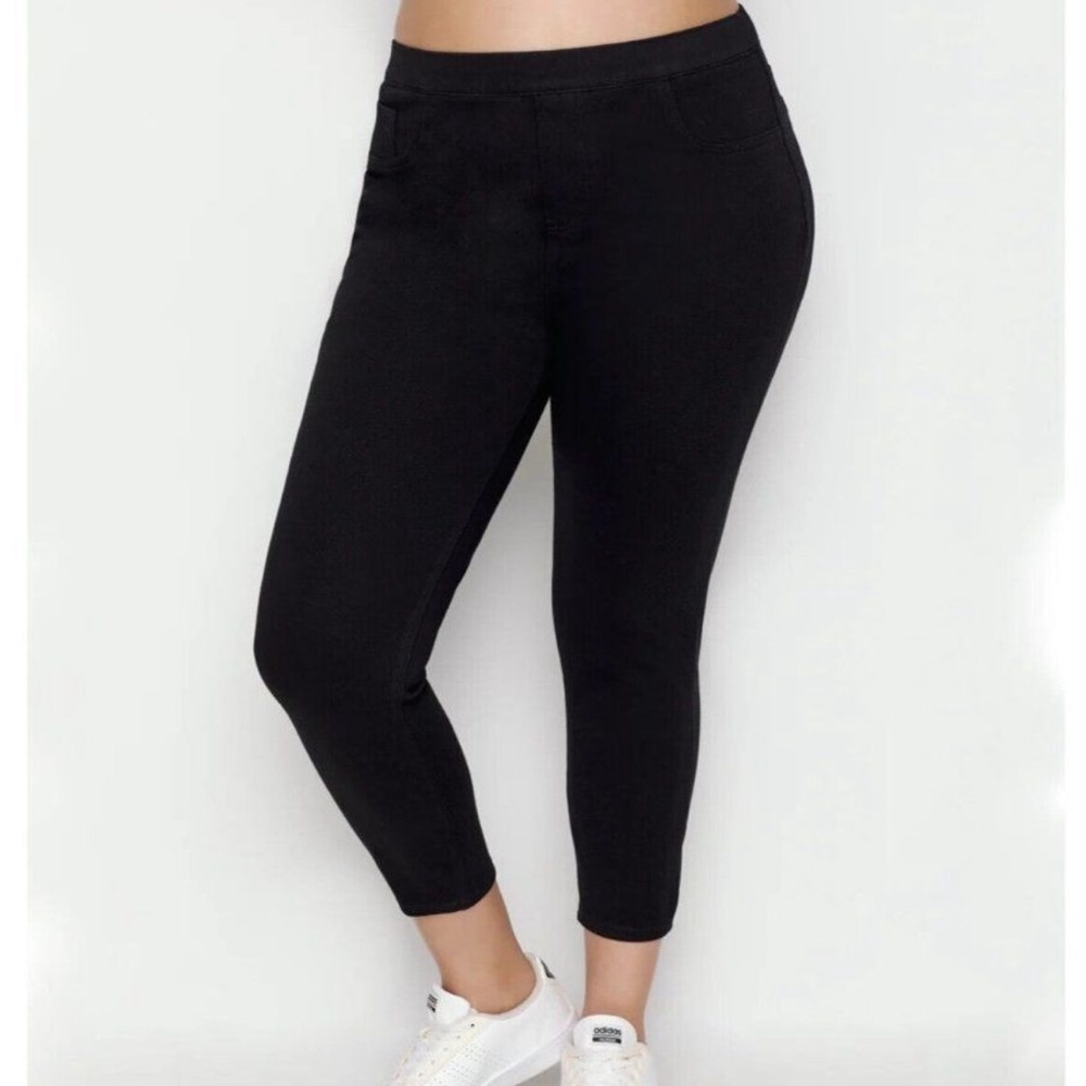 SPANX Women's Black Pull-On Capri Leggings Jeggings‎ casual office business
